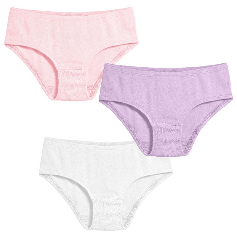City Threads Girls Soft 100% Organic Cotton Briefs, 3-Pack - USA-Made