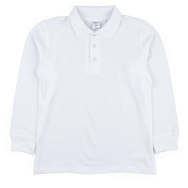Leveret Kids Cotton Long Sleeve Polo Shirt