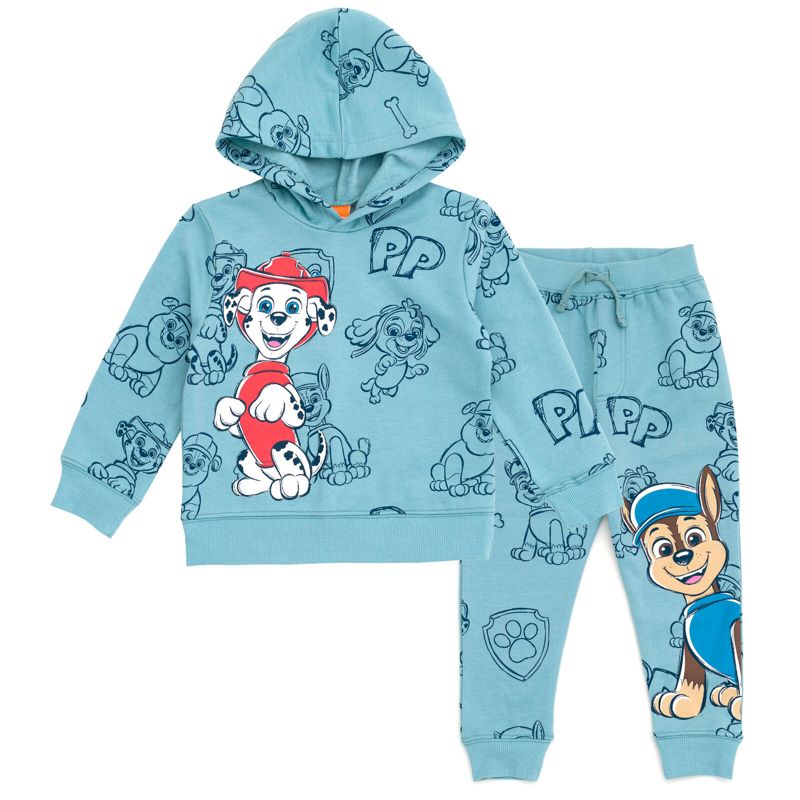 طقم ملابس للأطفال الصغار من Paw Patrol Rubble Marshall Chase Fleece Hoodie and Pants