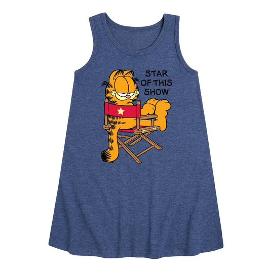 Girls' - Garfield - Star Of This Show Graphic Sleeveless Aline Dress