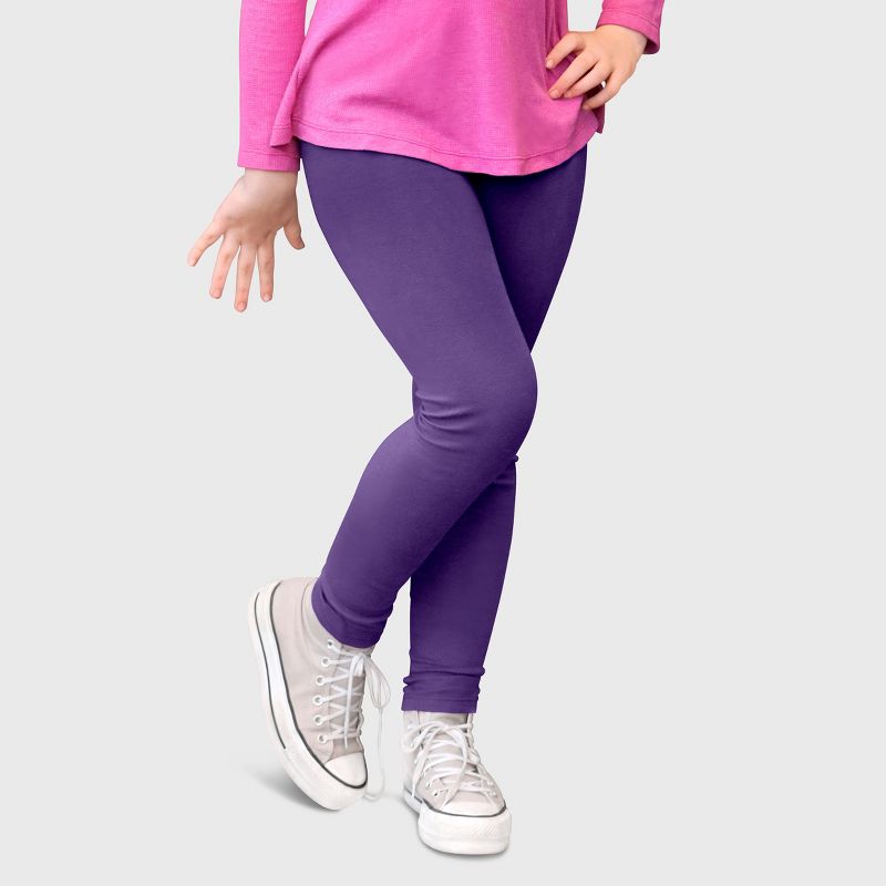 City Threads Girls 100% Cotton Leggings - USA-Made, Soft, Breathable & Sensory Friendly for Kids/Toddlers (Part 2)
