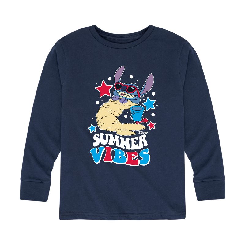 Boys' - Lilo and Stitch - Summer Vibes Long Sleeve Graphic T-Shirt
