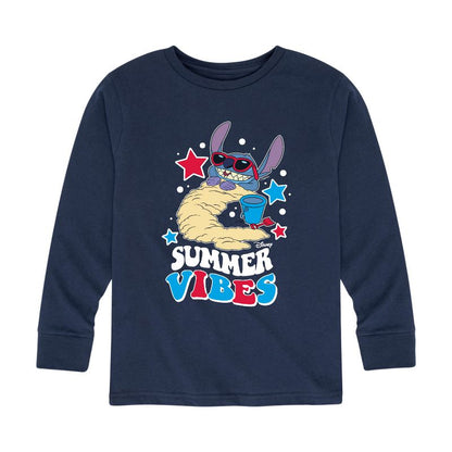 Boys' - Lilo and Stitch - Summer Vibes Long Sleeve Graphic T-Shirt