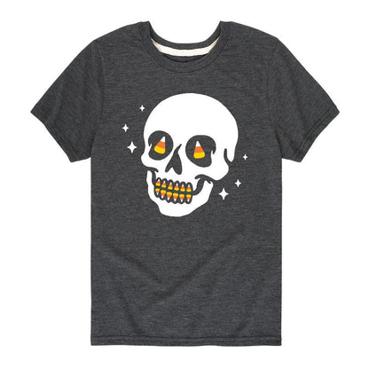 تي شيرت جرافيكي بأكمام قصيرة بتصميم جمجمة هيكل عظمي للأولاد - رسالة فورية - هالوين