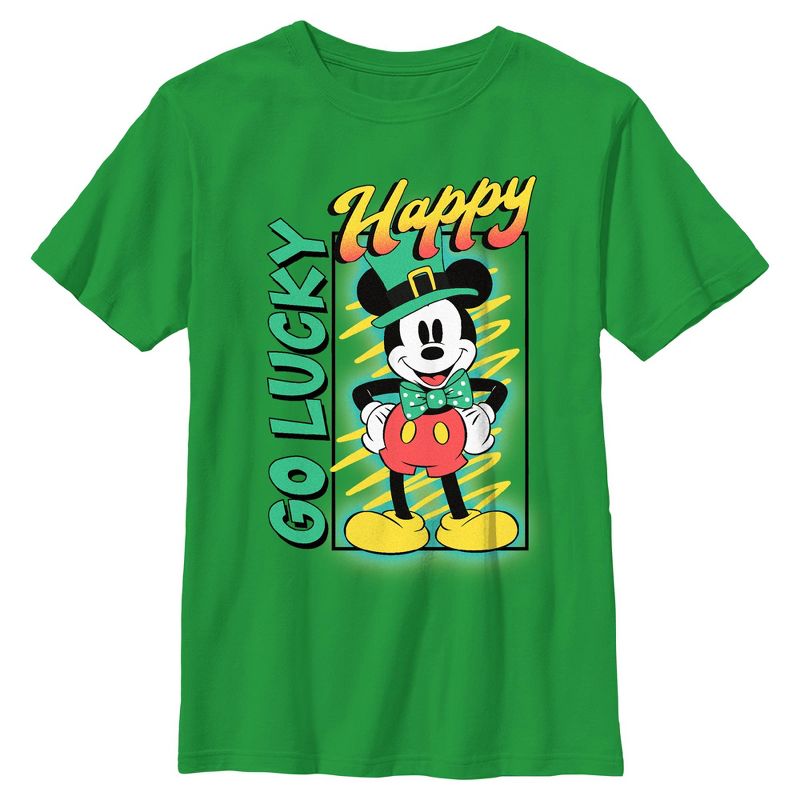 تي شيرت ميكي وأصدقاؤه "Go Happy Go Lucky" للأولاد