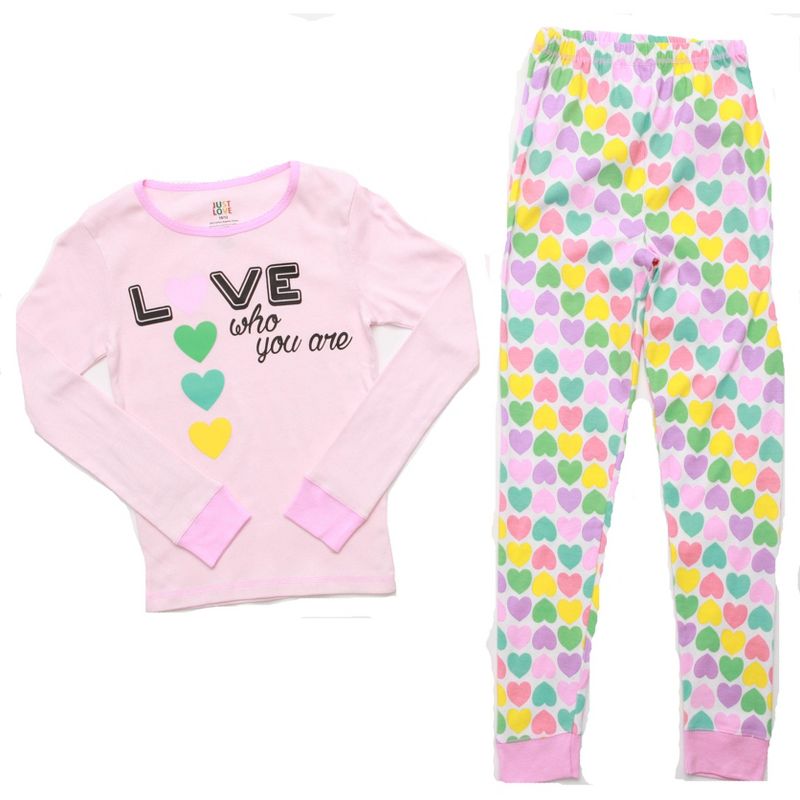 Just Love Girls Printed Pajama Sets - Snug Fitting Cotton PJ Tops & Bottoms for Girls