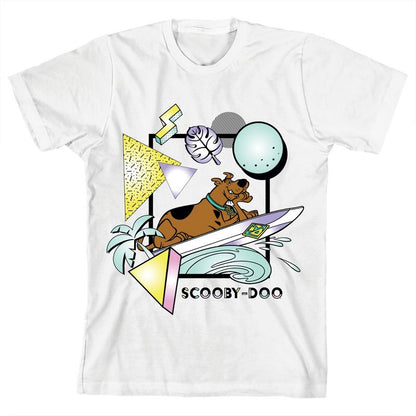 Scooby Doo Surfing Youth White Short Sleeve Tee