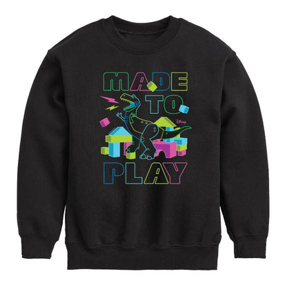 Boys' - Disney - Rex Made To Play Graphic Long Sleeve Fleece Sweatshirt