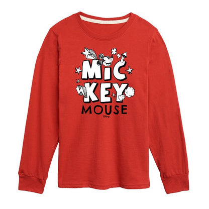 Boys' - Disney - Mickey Mouse Doodle Long Sleeve Graphic T-Shirt