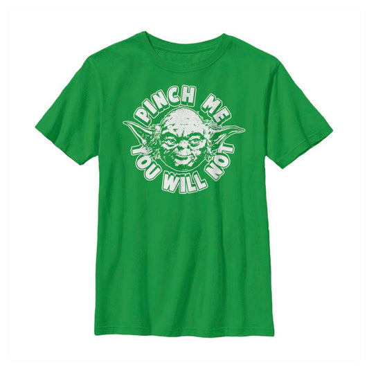 Boy's Star Wars St. Patrick's Day Yoda Pinch Me Not T-Shirt