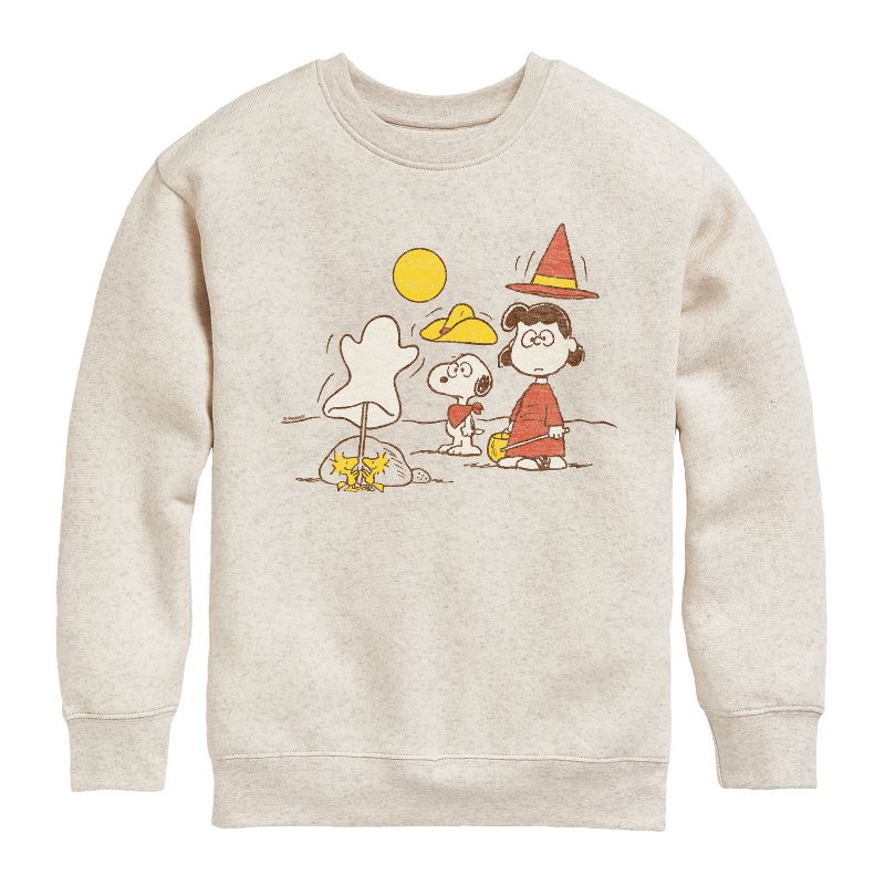 Boys' - Peanuts - Snoopy And Lucy Graphic Long Sleeve Fleece Sweatshirt