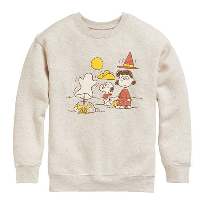 Boys' - Peanuts - Snoopy And Lucy Graphic Long Sleeve Fleece Sweatshirt