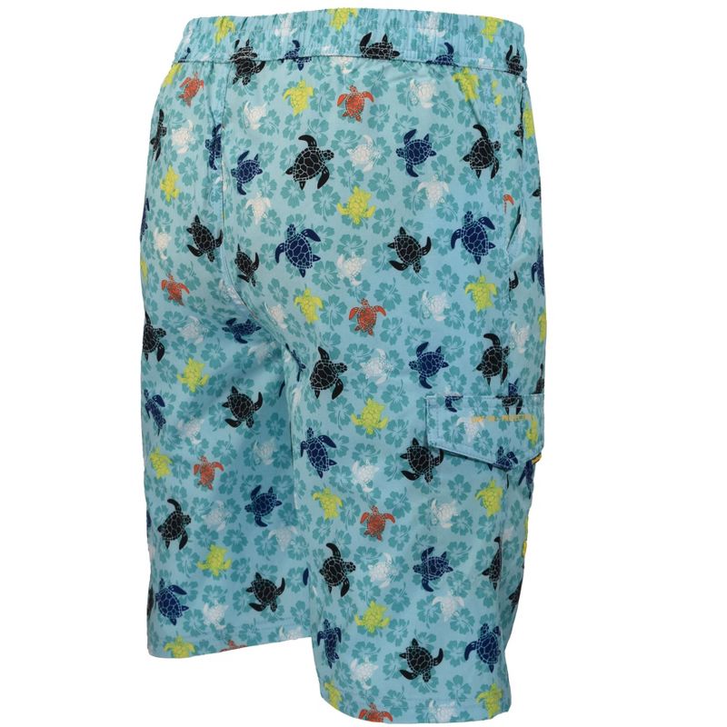 Banana Boat UPF50+ Boy's Turtle Print Bathing Suit 4-Way Stretch | Teal or Turquoise