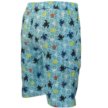 Banana Boat UPF50+ Boy's Turtle Print Bathing Suit 4-Way Stretch | Teal or Turquoise