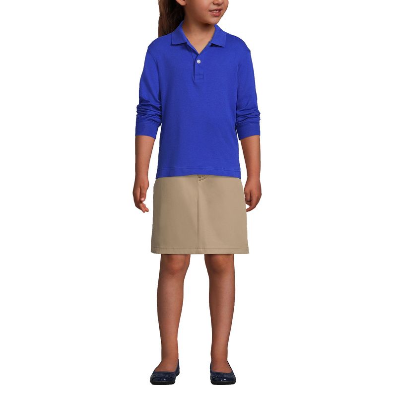 Lands' End School Uniform Kids Long Sleeve Interlock Polo Shirt