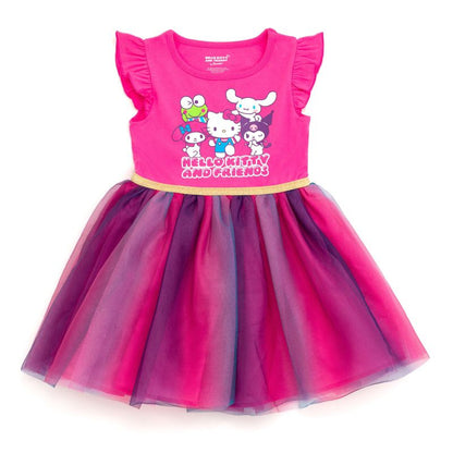 Hello Kitty Girls Tulle Dress Little Kid to Big Kid Sizes (2T - 14-16)