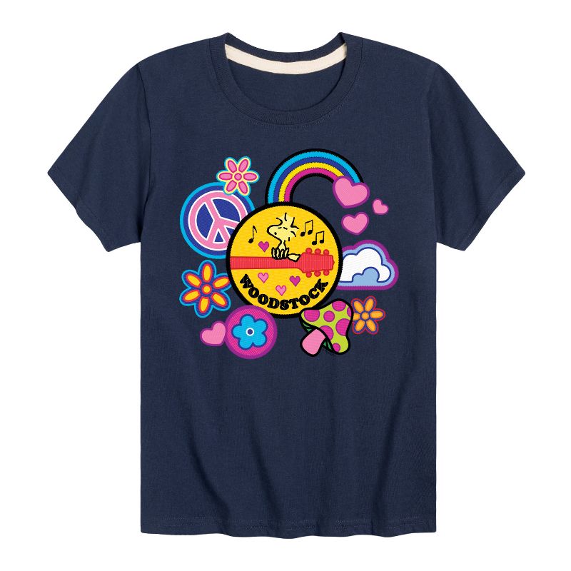 تي شيرت جرافيكي بأكمام قصيرة من وودستوك بيس آند لاف فلاير للأولاد - بينتس