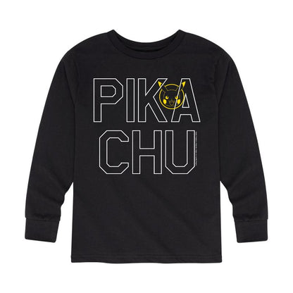 تي شيرت جرافيكي بأكمام طويلة بشعار بوكيمون بيكاتشو للأولاد