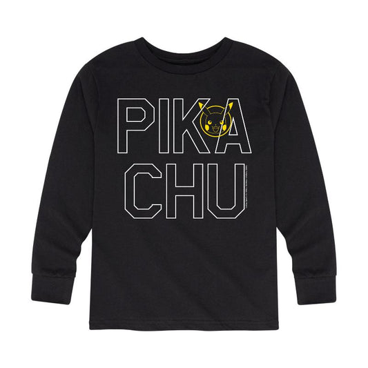 تي شيرت جرافيكي بأكمام طويلة بشعار بوكيمون بيكاتشو للأولاد