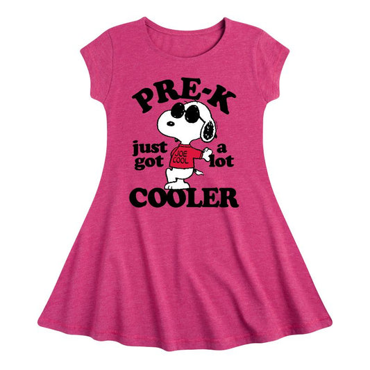 Girls' - Peanuts - Pre-K Just Got Cooler Fit & Flair Cap Sleeve Dress