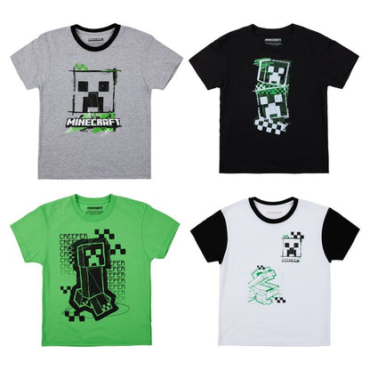 Minecraft Creepers Value 4-Pack of Youth Boy's Short Sleeve Tees