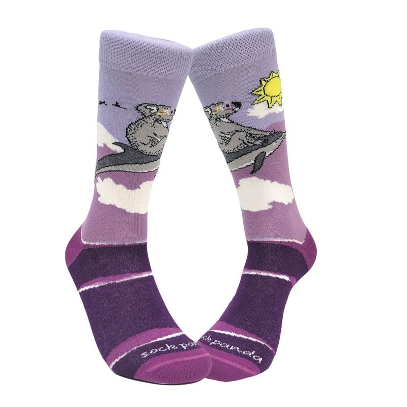 Koala Riding a Dolphin Socks from the Sock Panda (Women's, Tweens or Kids Sizes)