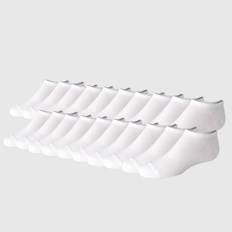 Hanes Girls' 20pk No Show Socks - White