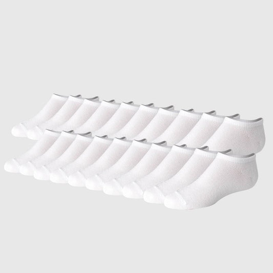 Hanes Girls' 20pk No Show Socks - White