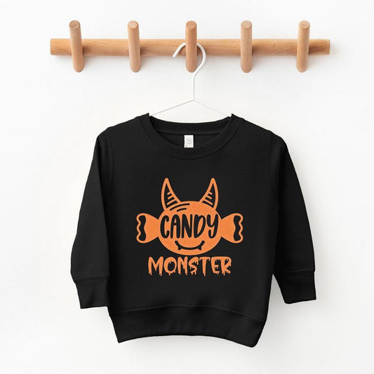 The Juniper Shop Candy Monster Horns Glitter Toddler Graphic Sweatshirt