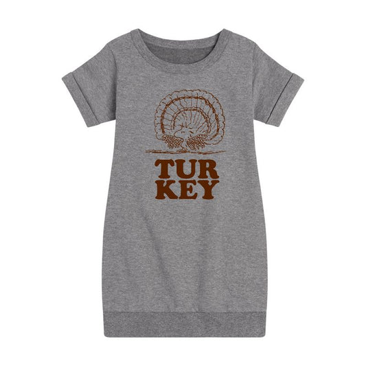 Girls' - Peanuts - Woodstock Turkey Graphic Short Sleeve Fleece Dress