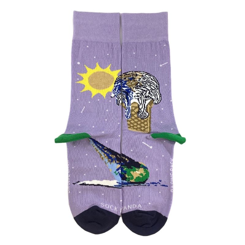 Ice Cream Cone Earth Socks from the Sock Panda (Men's or Tween Sizes)