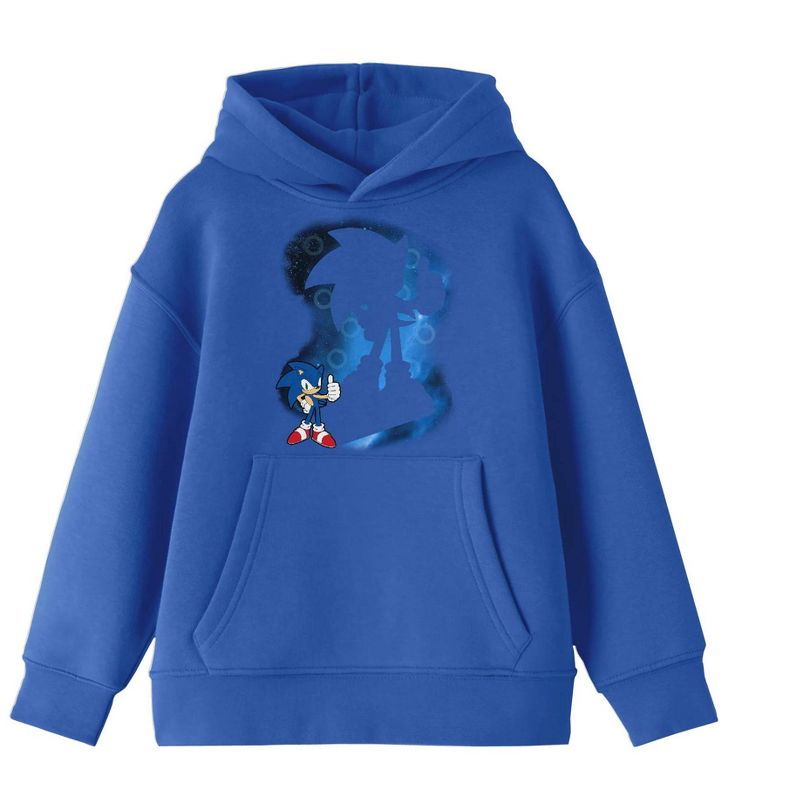 Sonic The Hedgehog Thumbs Up Sonic Shadow Youth Royal Blue Sweatshirt