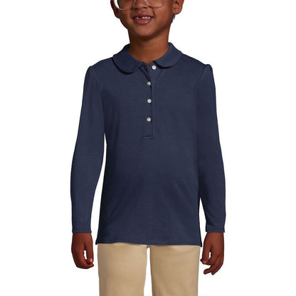 Lands' End Kids Long Sleeve Peter Pan Collar Polo Shirt