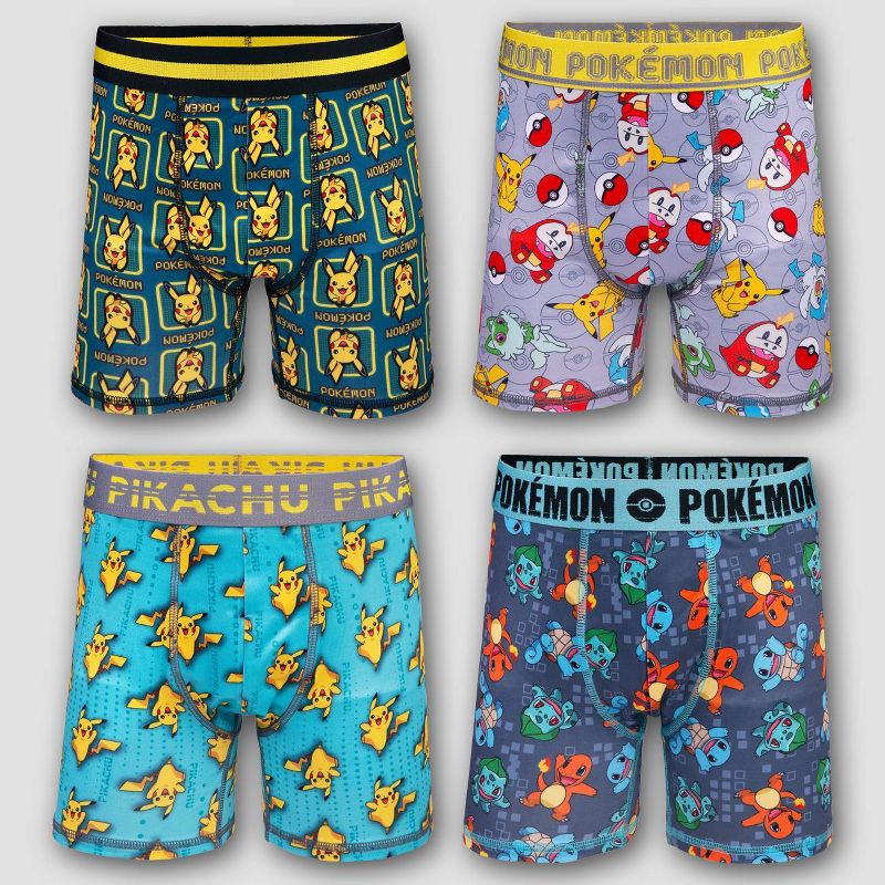 Boys' Pokemon 4pk Athletic Boxer Briefs