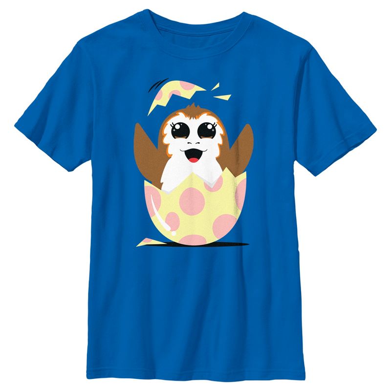 Boy's Star Wars Happy Easter Egg Porg Style T-Shirt