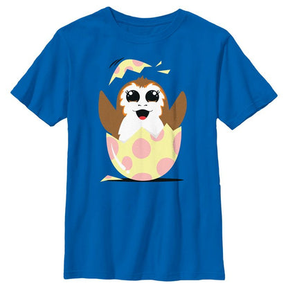Boy's Star Wars Happy Easter Egg Porg Style T-Shirt
