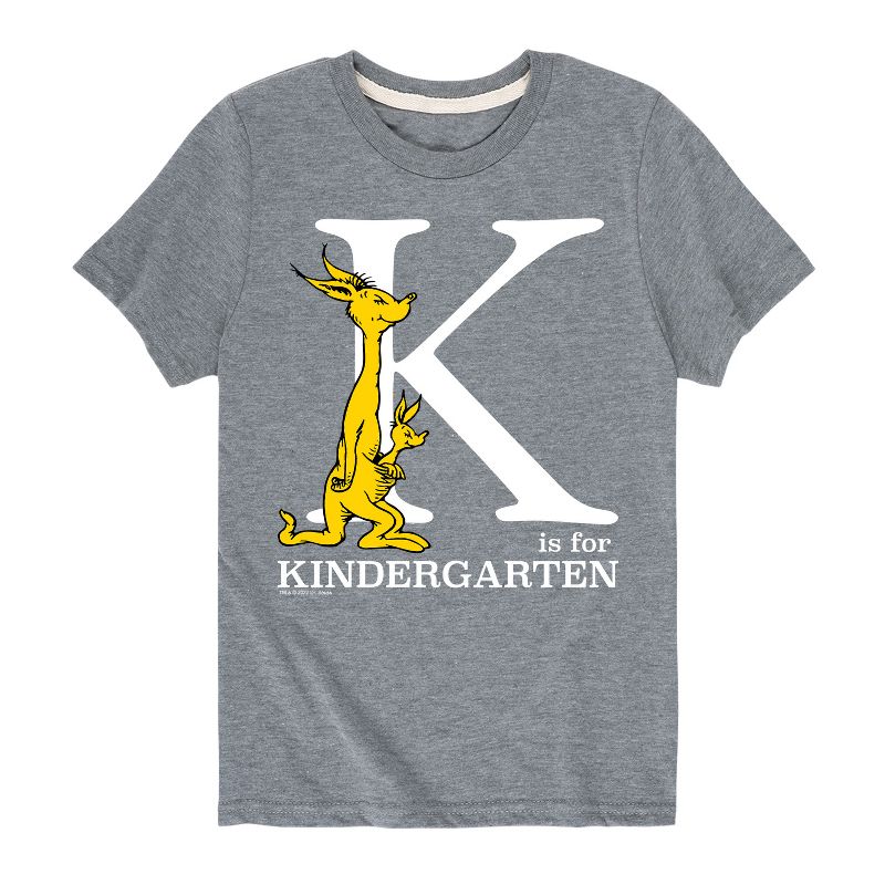 تي شيرت جرافيكي بأكمام قصيرة للأولاد - دكتور سوس - K Is For Kindergarten Kangaroo