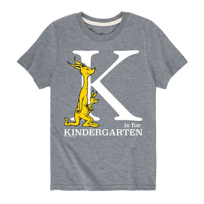 تي شيرت جرافيكي بأكمام قصيرة للأولاد - دكتور سوس - K Is For Kindergarten Kangaroo