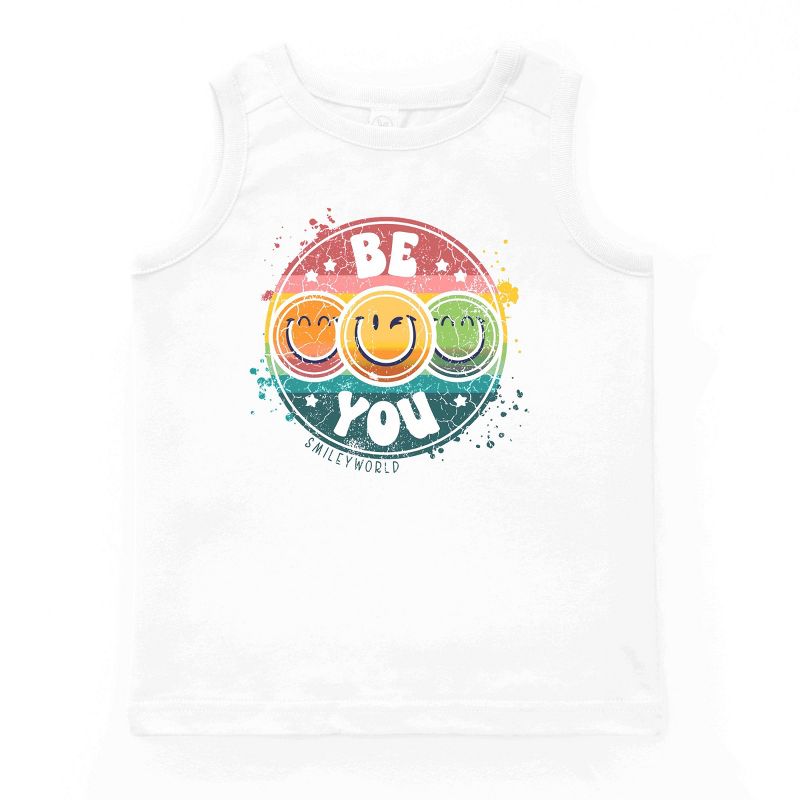 بلوزة بدون أكمام للشباب بتصميم دائرة قوس قزح من ذا جونيبر شوب سمايلي وورلد بي يو