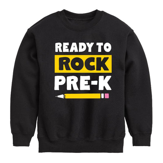 Boys' - Instant Message - Ready To Rock Pre-K Graphic Long Sleeve Fleece Sweatshirt