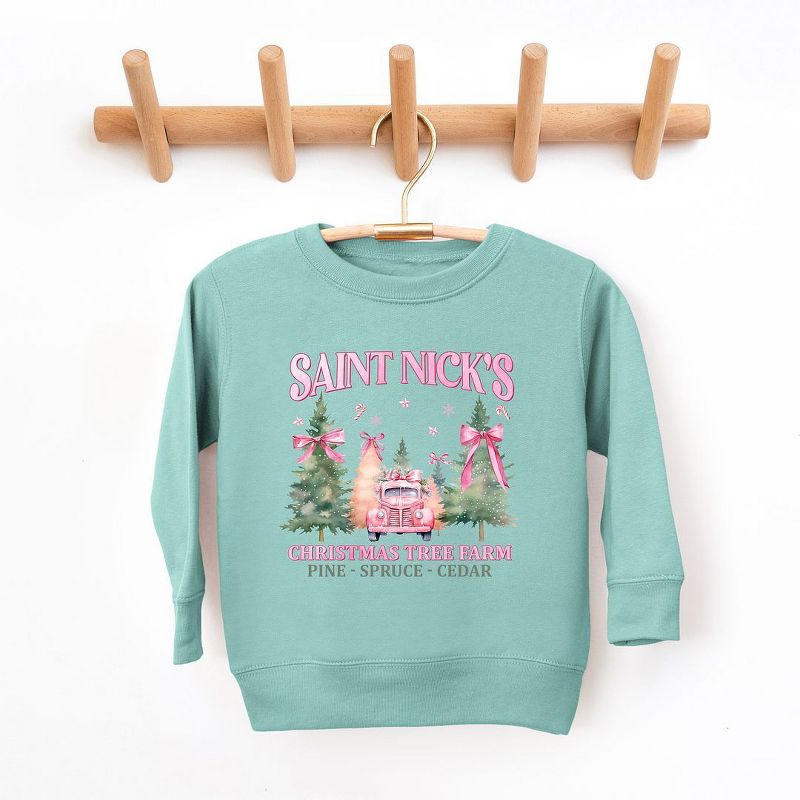 The Juniper Shop Coquette St. Nick's Tree Farm Youth Ultra-Soft Graphic Sweatshirt