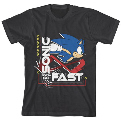 Sonic The Hedgehog Modern Boys Black Crew Neck Short Sleeve T-shirt