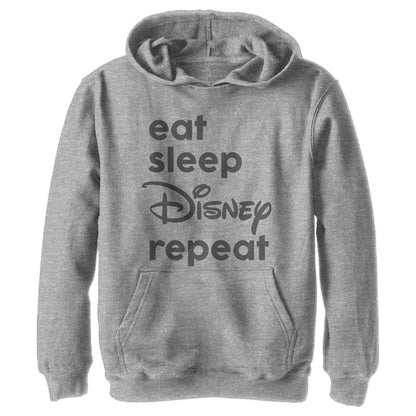 هودي ديزني للأولاد مطبوع عليه Eat Sleep Repeat Pull Over Hoodie