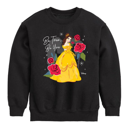 Boys' - Disney - Belle Be True Be You Graphic Long Sleeve Fleece Sweatshirt