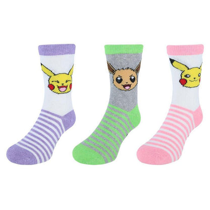 Textiel Trade Kid's Pokemon Power Up Crew Novelty Socks (3 Pack)