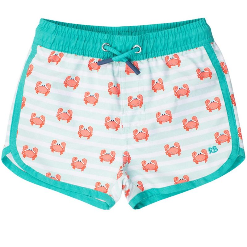 شورت سباحة للأولاد من RuggedButts بحماية من الشمس UPF50+ مع حاشية دولفين