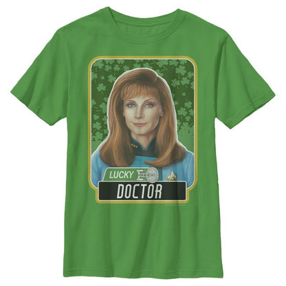 Boy's Star Trek: The Next Generation St. Patrick's Day Lucky Doctor Beverly Crusher T-Shirt