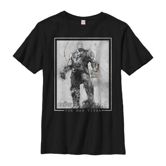 Boy's Marvel Avengers: Infinity War Thanos Grayscale T-Shirt