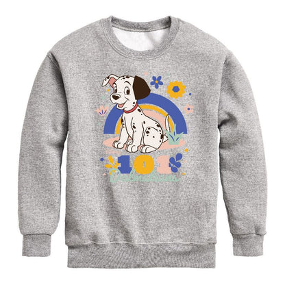 Boys' - 101 Dalmatians - Spring Flowers Graphic Long Sleeve Fleece Sweatshirt