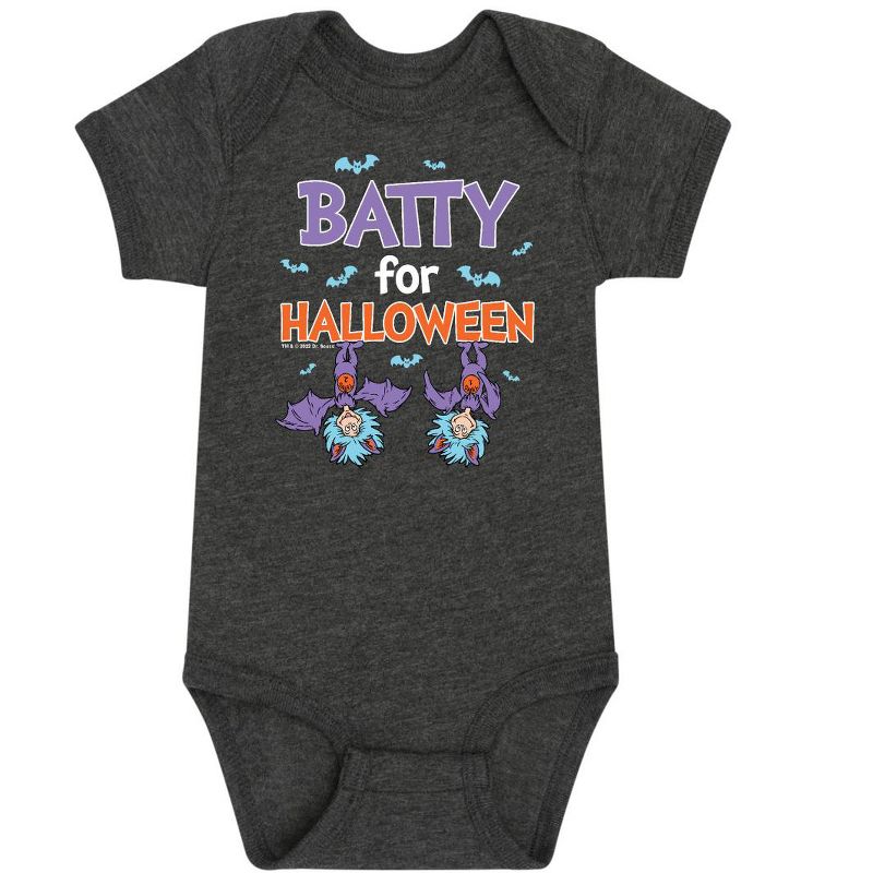 Boys' - Dr. Seuss - Batty For Halloween Thing 1 and Thing 2 Baby One Piece